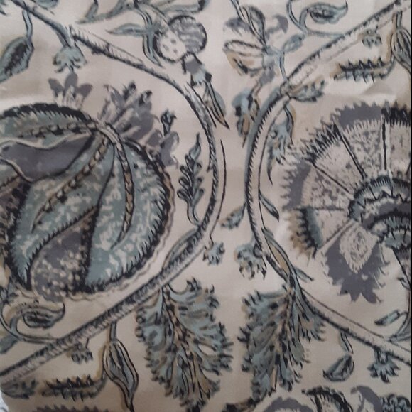 3 Pottery Barn 48W x 84L GREY Linen Cotton Haylie Print Curtains - Picture 8 of 11